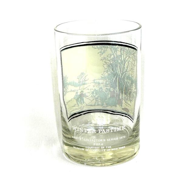 Double Old Fashioned Glass Currier & Ives Winter Pastime 1978 - Picture 5 of 7